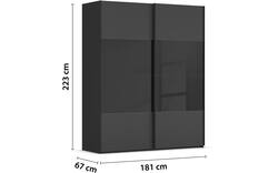 Goossens kledingkast finca combi glans mat glas wit hoogwaardig meubelplaat - 8244374-{merk}-finca-combi-sts-wit-schuifdeuren-02
